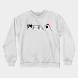 Funny peeking cats christmas Crewneck Sweatshirt